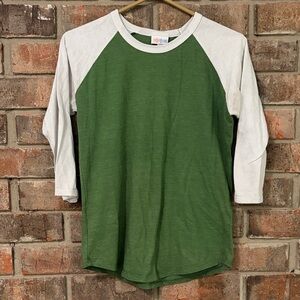 LuLaRoe Green and White Tee